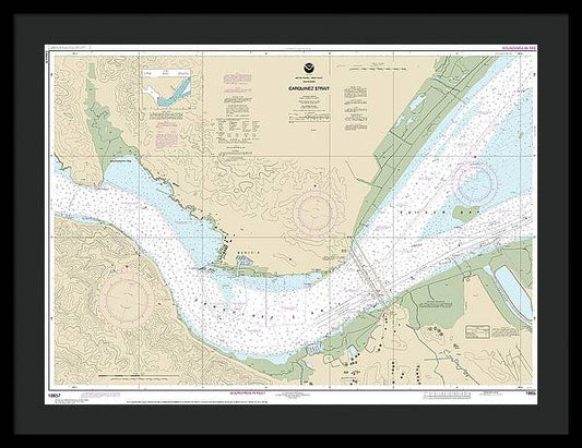 Nautical Chart-18657 Carquinez Strait - Framed Print
