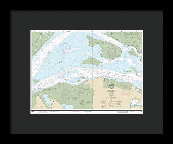 Nautical Chart-18658 Suisun Bay-roe Island-vicinity - Framed Print