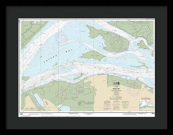 Nautical Chart-18658 Suisun Bay-roe Island-vicinity - Framed Print