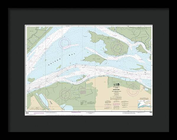 Nautical Chart-18658 Suisun Bay-roe Island-vicinity - Framed Print