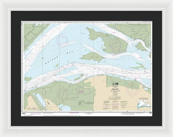 Nautical Chart-18658 Suisun Bay-roe Island-vicinity - Framed Print