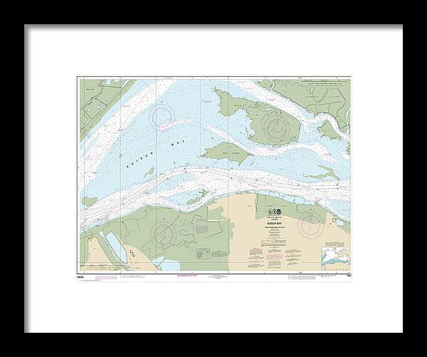 Nautical Chart-18658 Suisun Bay-roe Island-vicinity - Framed Print