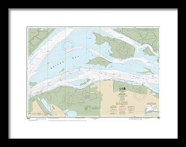 Nautical Chart-18658 Suisun Bay-roe Island-vicinity - Framed Print