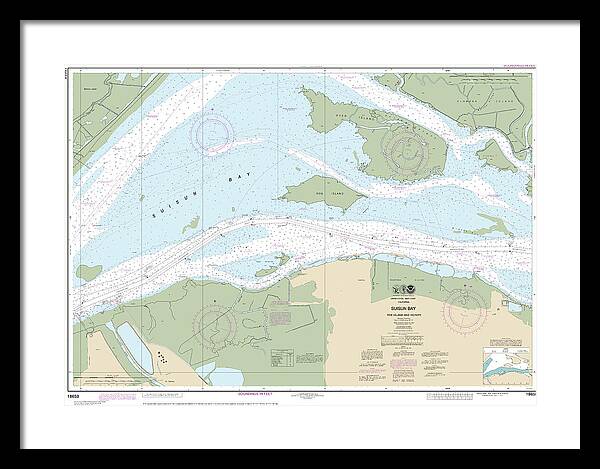 Nautical Chart-18658 Suisun Bay-roe Island-vicinity - Framed Print