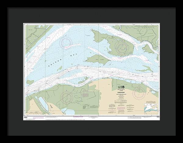 Nautical Chart-18658 Suisun Bay-roe Island-vicinity - Framed Print