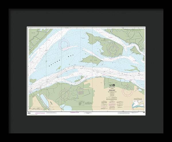 Nautical Chart-18658 Suisun Bay-roe Island-vicinity - Framed Print