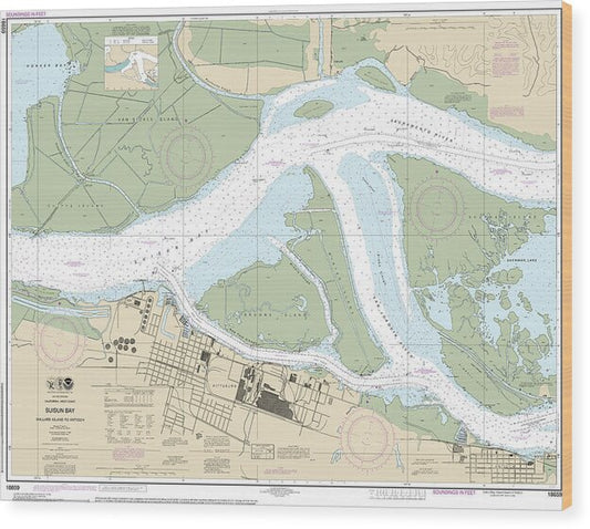 Nautical Chart-18659 Suisun Bay-mallard Island-antioch - Wood Print