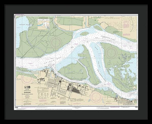 Nautical Chart-18659 Suisun Bay-mallard Island-antioch - Framed Print