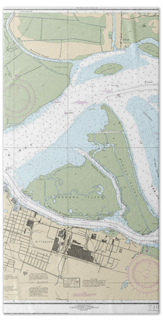 Nautical Chart-18659 Suisun Bay-mallard Island-antioch - Beach Towel