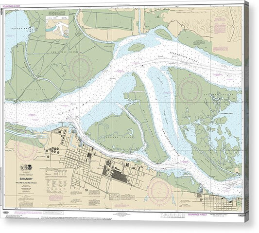 Nautical Chart-18659 Suisun Bay-mallard Island-antioch - Acrylic Print