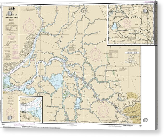 Nautical Chart-18661 Sacramento-san Joaquin Rivers Old River, Middle River-san Joaquin River Extension, Sherman Island - Acrylic Print