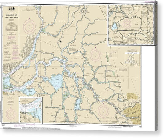 Nautical Chart-18661 Sacramento-san Joaquin Rivers Old River, Middle River-san Joaquin River Extension, Sherman Island - Acrylic Print