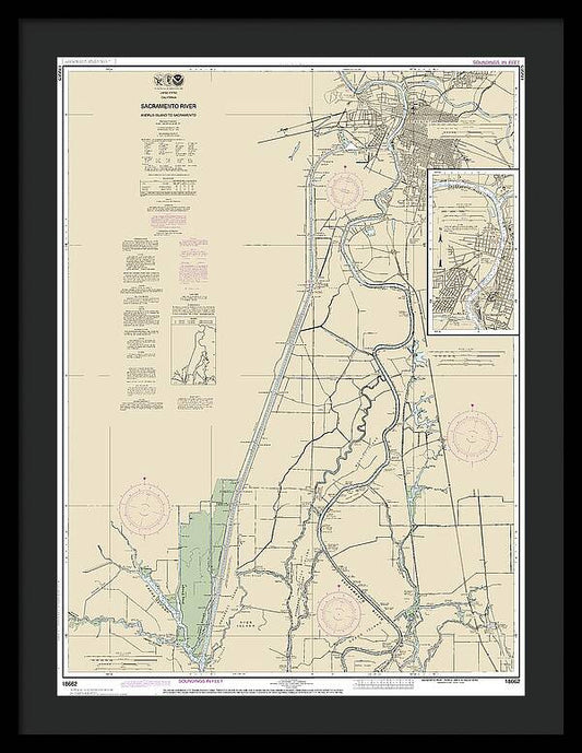 Nautical Chart-18662 Sacramento River Andrus Island-sacramento - Framed Print