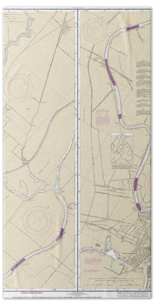 Nautical Chart-18664 Sacramento River Sacramento-fourmile Bend - Beach Towel