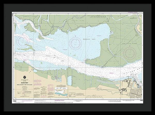 Nautical Chart-18666 Suisun Bay Middle Ground-new York Slough - Framed Print