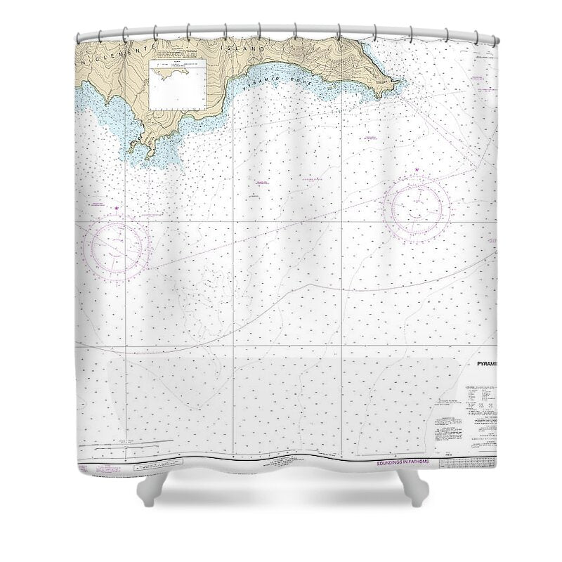 Nautical Chart-18764 San Clemente Island Pyramid Cove-approaches - Shower Curtain