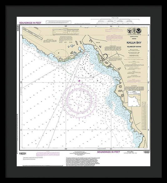 Nautical Chart-19331 Kailua Bay Island-hawaii - Framed Print