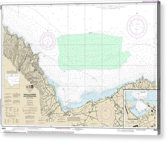 Nautical Chart-19342 Kahului Harbor-approaches, Kahului Harbor - Acrylic Print