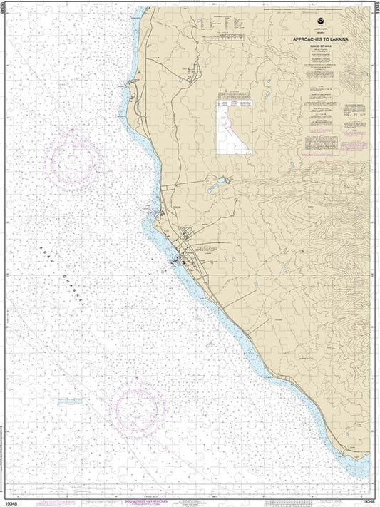 Nautical Chart-19348 Approaches-lahaina, Island-maui - Puzzle