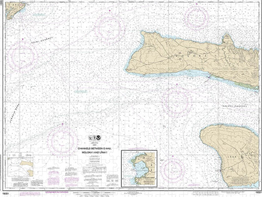 Nautical Chart-19351 Channels Between Oahu, Molokai-lanai, Kaumalapau Harbor - Puzzle