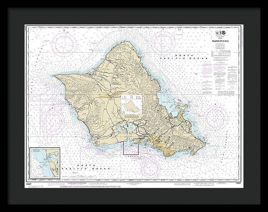 Nautical Chart-19357 Island-oahu, Barbers Point Harbor - Framed Print