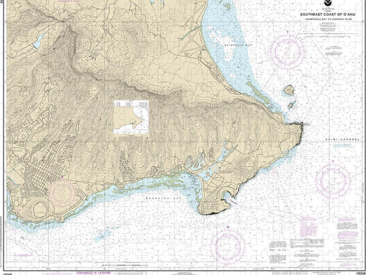 Nautical Chart-19358 Southeast Coast-oahu Waimanalo Bay-diamond Head - Puzzle