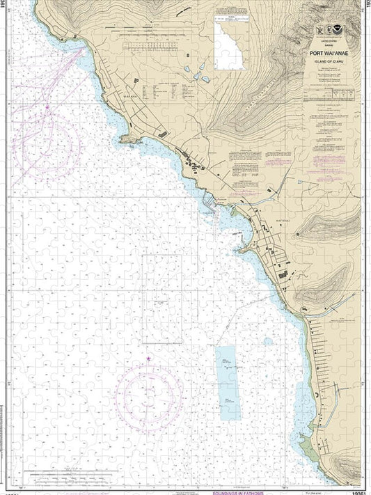 Nautical Chart-19361 Port Waianae Island-oahu - Puzzle