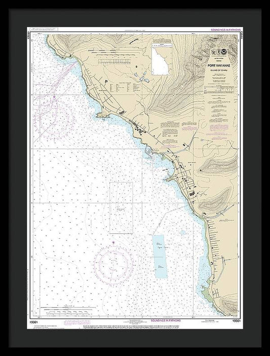 Nautical Chart-19361 Port Waianae Island-oahu - Framed Print