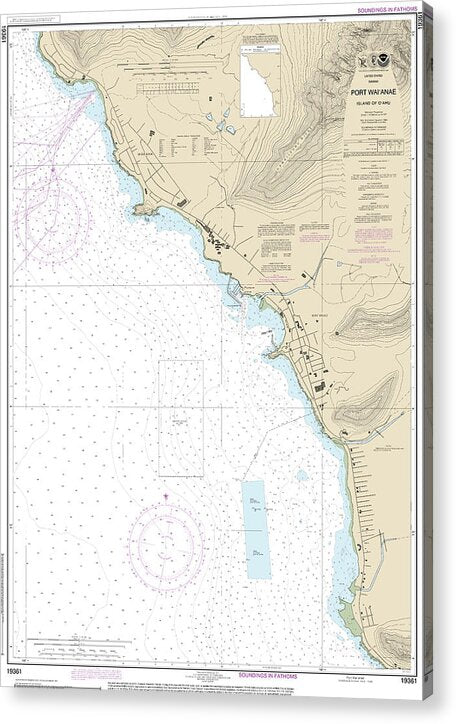 Nautical Chart-19361 Port Waianae Island-oahu - Acrylic Print
