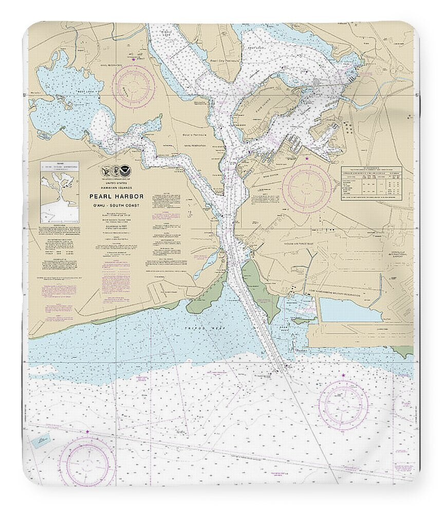 Nautical Chart-19366 Pearl Harbor Oahu South Coast - Blanket