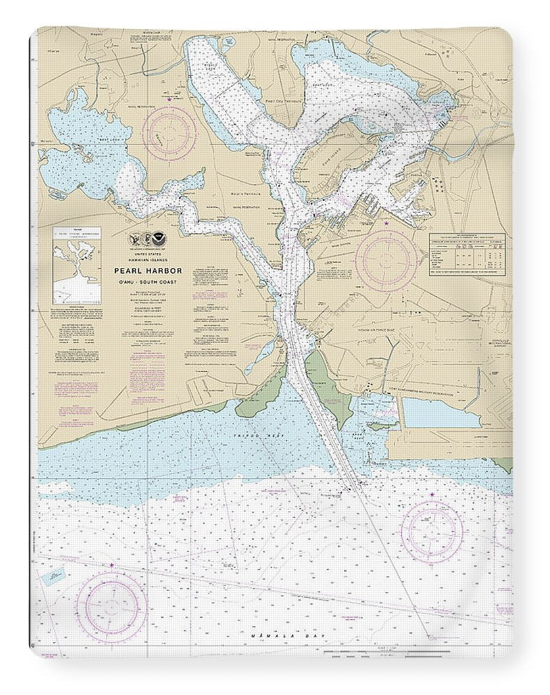 Nautical Chart-19366 Pearl Harbor Oahu South Coast - Blanket