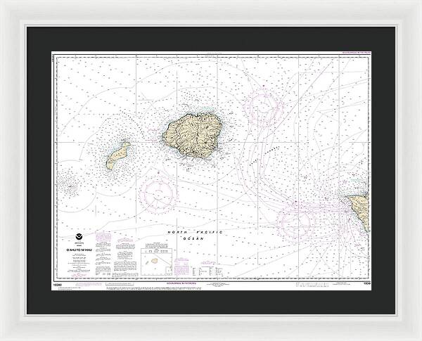 Nautical Chart-19380 Oahu-niihau - Framed Print
