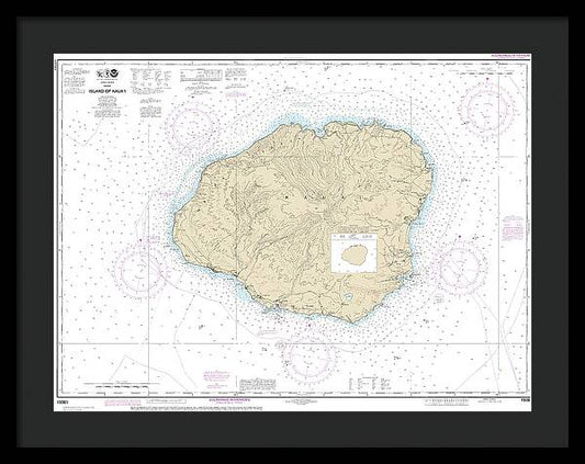 Nautical Chart-19381 Island-kauai - Framed Print