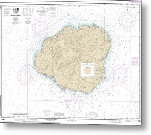 Nautical Chart-19381 Island-kauai - Metal Print