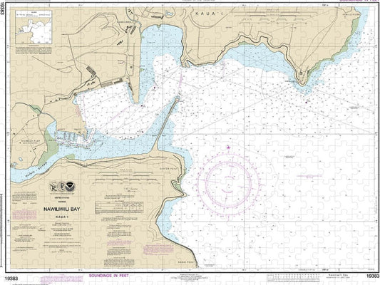 Nautical Chart-19383 Kauai Nawiliwili Bay - Puzzle