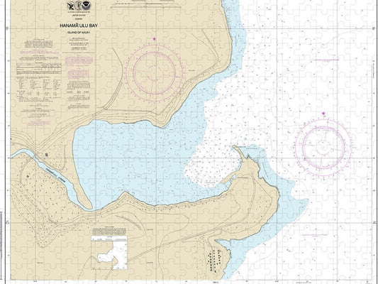 Nautical Chart-19384 Hanamaulu Bay Island-kauai - Puzzle