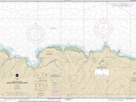 Nautical Chart-19385 North Coast-kauai Haena Point-kepuhi Point - Puzzle