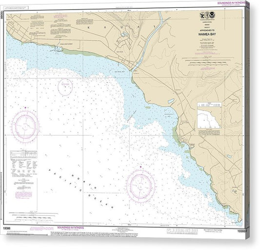 Nautical Chart-19386 Kauai Approaches-waimea Bay - Acrylic Print