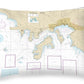 Nautical Chart-25649 Saint Thomas Harbor - Throw Pillow