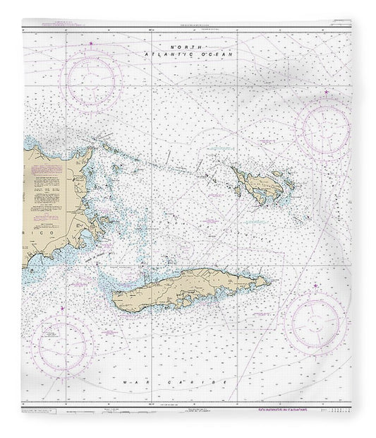 Nautical Chart-25650 Virgin Passage-sonda De Vieques - Blanket