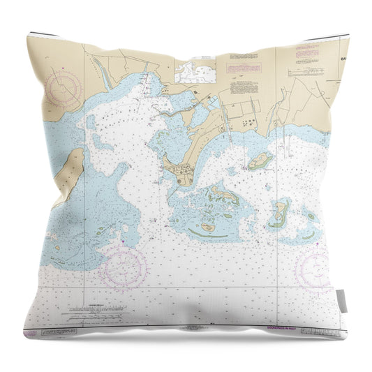 Nautical Chart-25681 Bahia De Guayanilla-bahia De Tallaboa - Throw Pillow