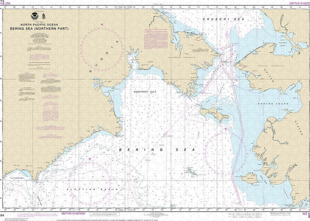 Nautical Chart-514 Bering Sea Northern Part - Puzzle