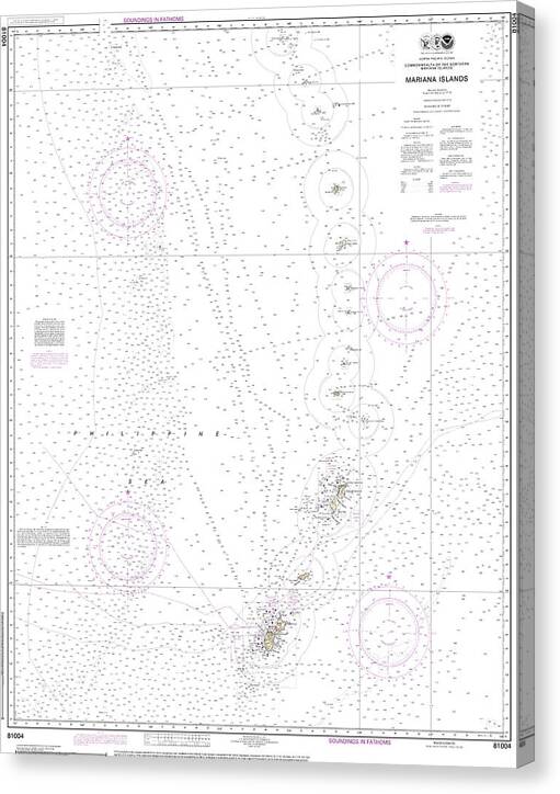 Nautical Chart-81004 Commonwealth-the Northern Mariana Islands - Canvas Print