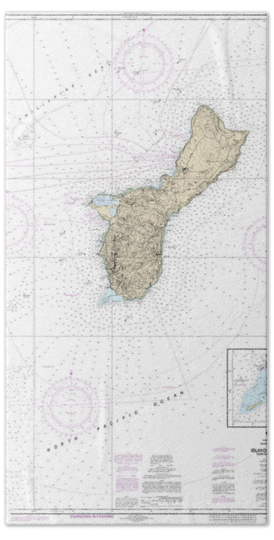 Nautical Chart-81048 Mariana Islands Island-guam Territory-guam, Cocos Lagoon - Bath Towel
