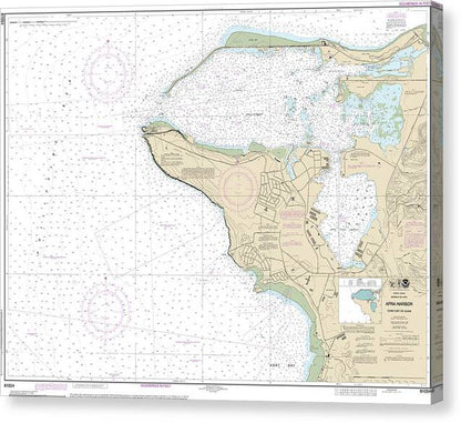 Nautical Chart-81054 Mariana Islands Apra Harbor, Guam - Canvas Print