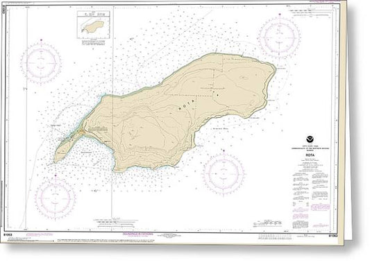 Nautical Chart-81063 Commonwealth-the Northern Mariana Islands Rota - Greeting Card