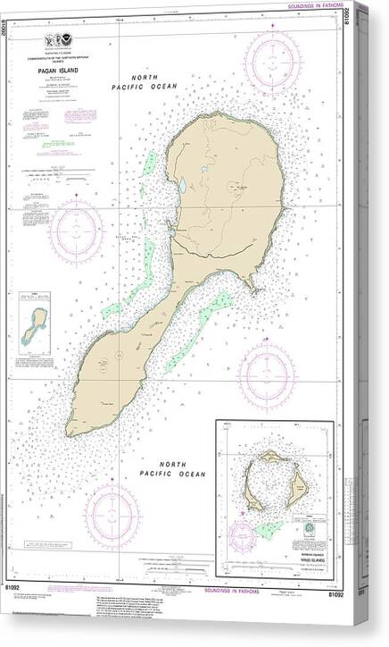 Nautical Chart-81092 Commonwealth-the Northern Mariana Islands - Canvas Print