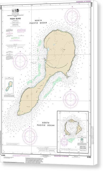 Nautical Chart-81092 Commonwealth-the Northern Mariana Islands - Canvas Print