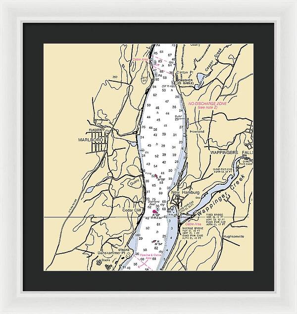 New Hamburg-new York Nautical Chart - Framed Print
