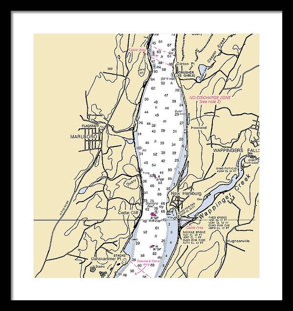 New Hamburg-new York Nautical Chart - Framed Print